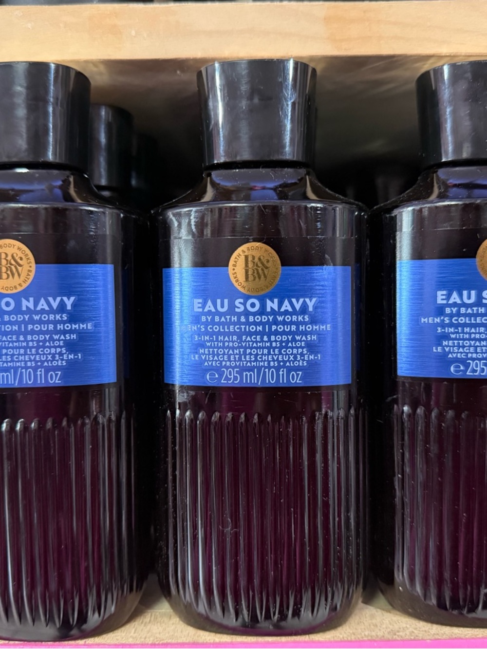 3 Bath & Body Works Eau So Navy 3-in-1 Hair, Face & Body Wash - Deep Blue Bottle